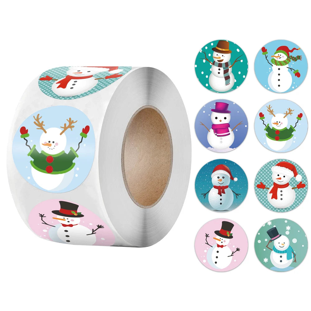 100-500pcs 6 Designs 1 Inch Christmas Theme Seal Labels Stickers For DIY Gift Baking Package Envelope Stationery Decoration