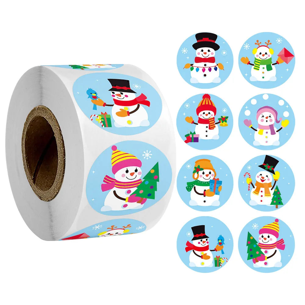 100-500pcs 6 Designs 1 Inch Christmas Theme Seal Labels Stickers For DIY Gift Baking Package Envelope Stationery Decoration