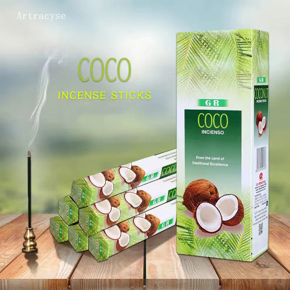 Artracyse 20 Sticks India Coconut Incense Sandalwood Household Bedroom Toilet Toilet Agarwood Tibetan Line Aromatherapy