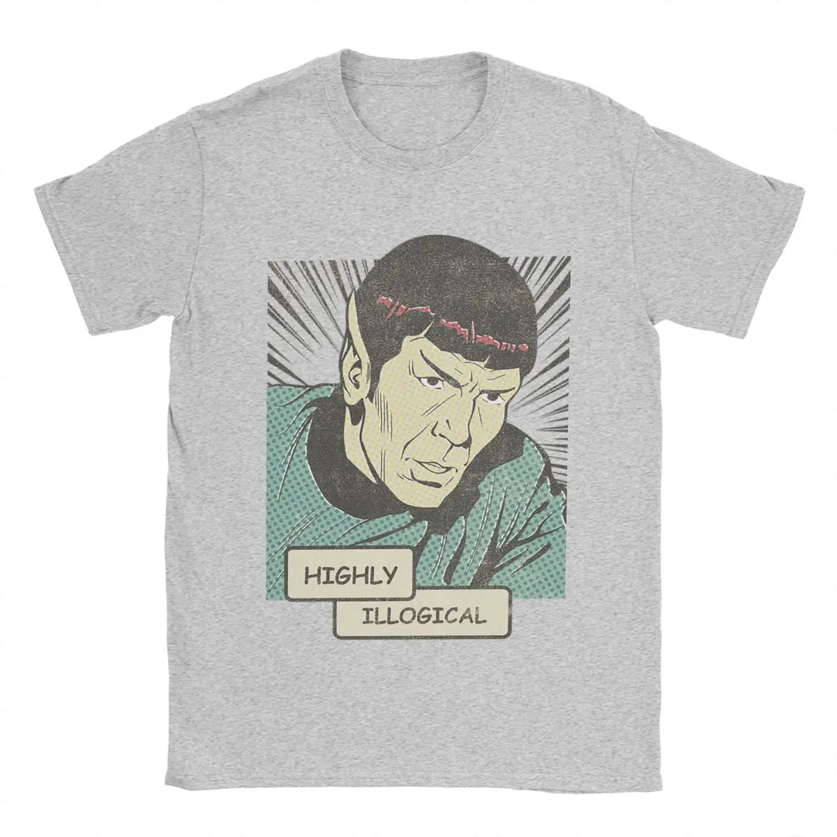 Men's T-Shirt Stars Treks Spock Highly Illogical Casual Pure Cotton Tee Shirt Short Sleeve T Shirt Crew Neck Tops Plus Size