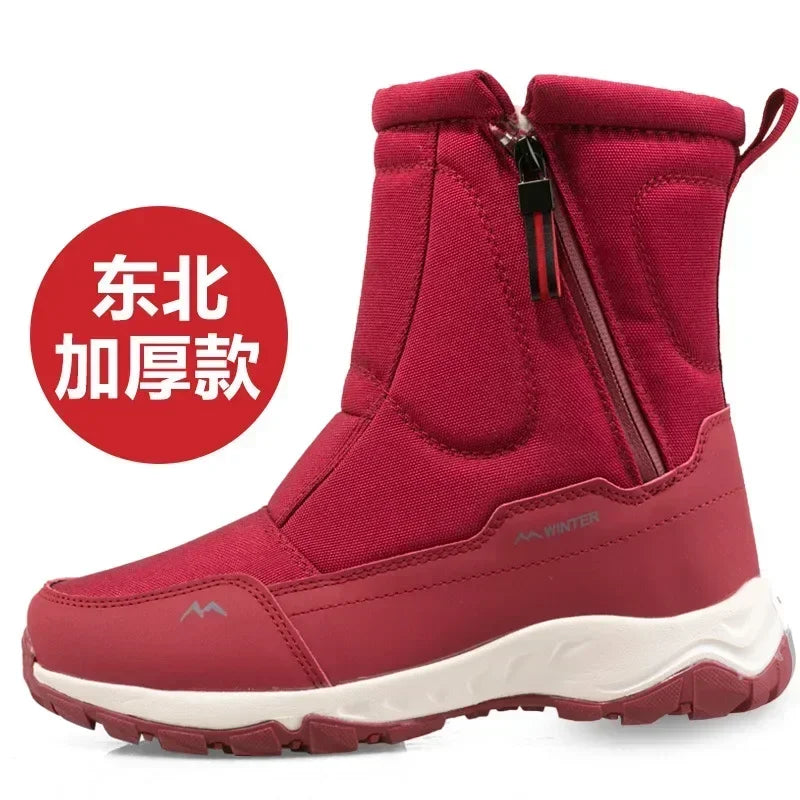 Men Boots  Winter Shoes For Men Warm Snow Boots Mid-calf Men Warm Shoes Thick Plush Winter Boots For Men Women Cotton Shoes