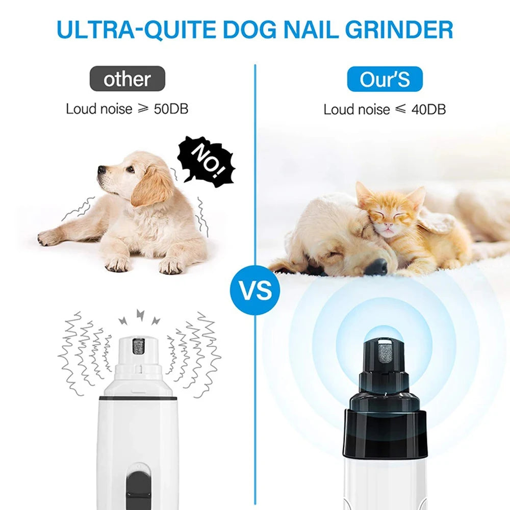 Electric Dog Nail Clippers for Dog Nail Grinders Rechargeable USB Charging Pet Quiet Cat Paws Nail Grooming Trimmer Tools