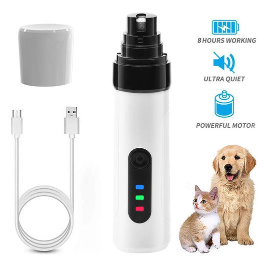 Electric Dog Nail Clippers for Dog Nail Grinders Rechargeable USB Charging Pet Quiet Cat Paws Nail Grooming Trimmer Tools