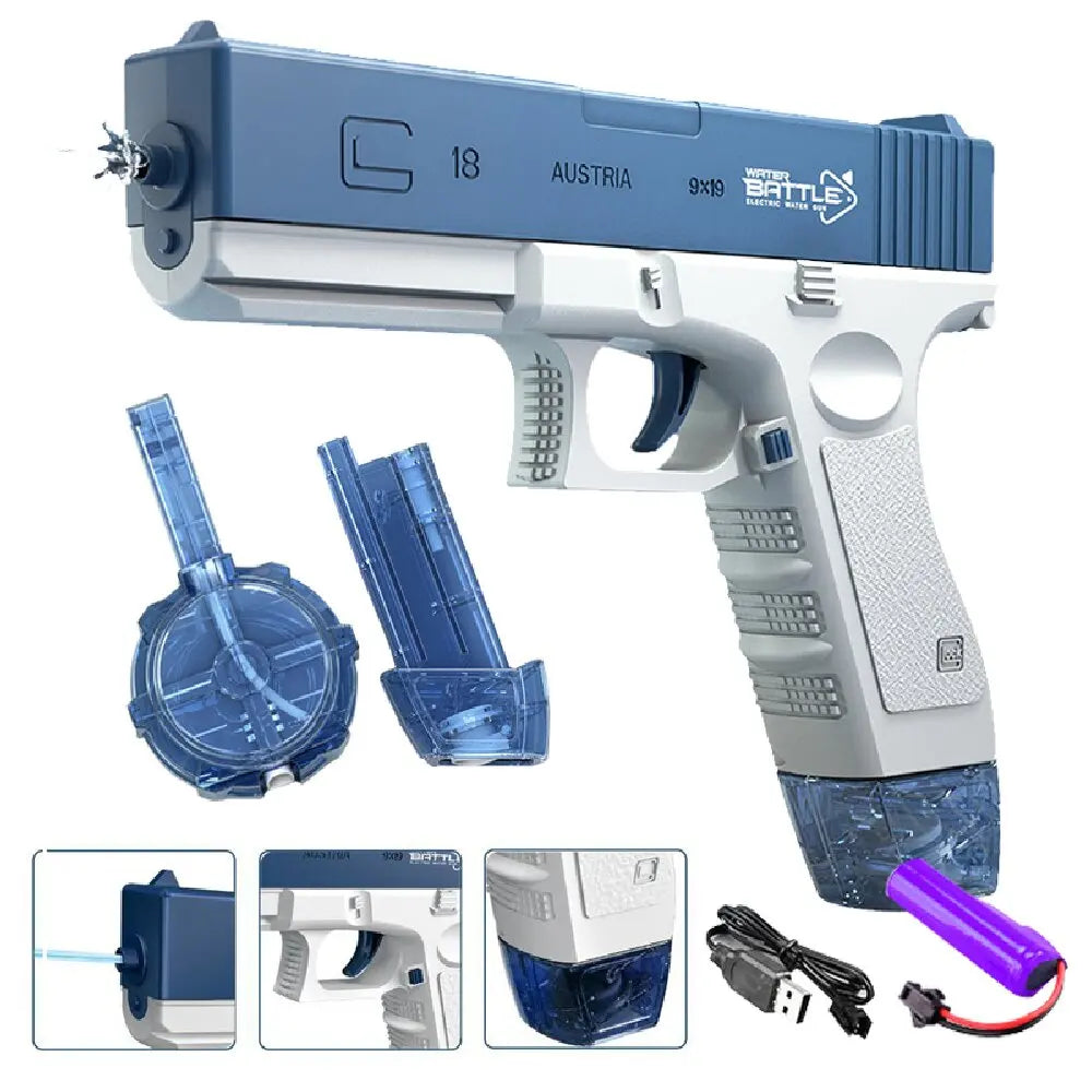 Water Gun Electronic Toy High Pressure Automatic Powerful Glock for Children Summer Toys