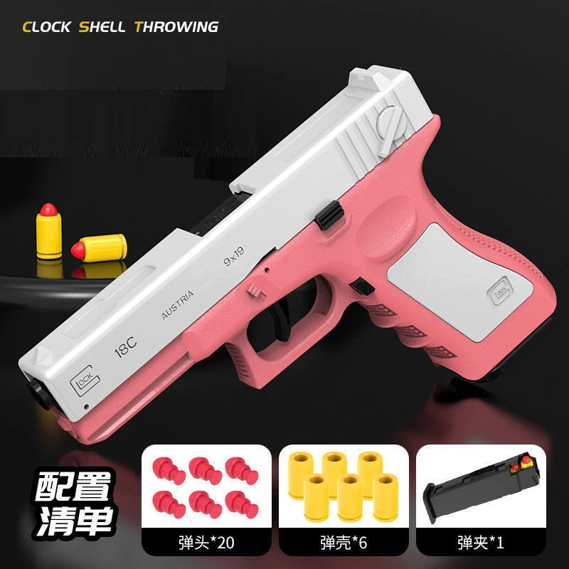 Black. Colt 1911 Automatic Shell Throwing Soft Bullet Toy Gun Air Gun CS Shooting Weapon Boys Toy (Continuous Launch)