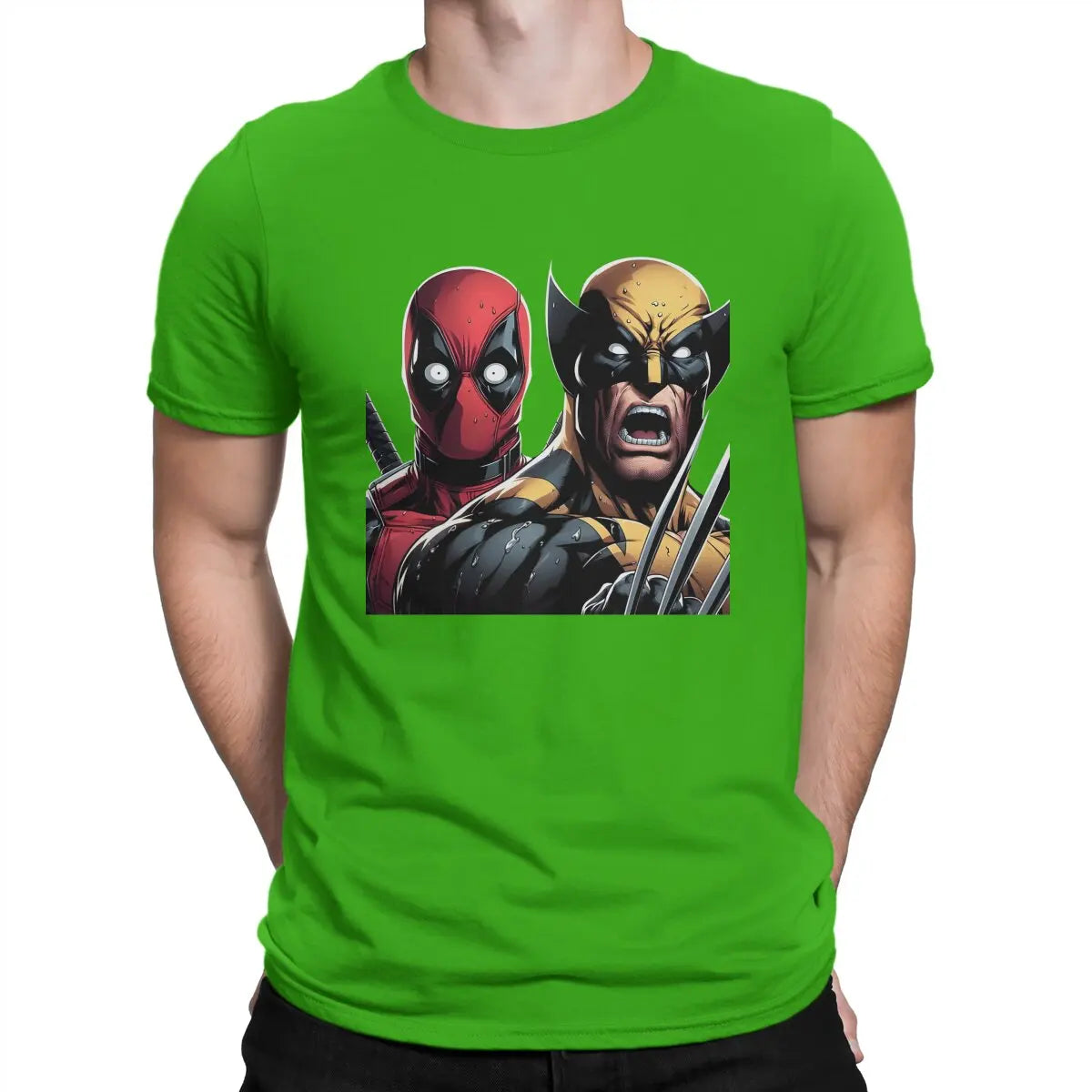 VS T Shirts Marvel X-man Deadpool & Wolverine Pure Cotton Tops Novelty Short Sleeve Round Collar T-Shirts