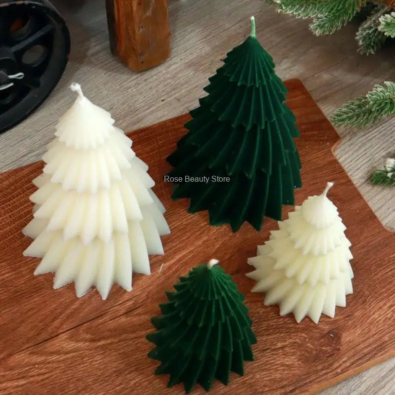 3D Christmas Tree Candle Silicone Mold DIY Christmas Candle Making Kit Handmade Soap Plaster Resin Baking Tools Holiday Gifts