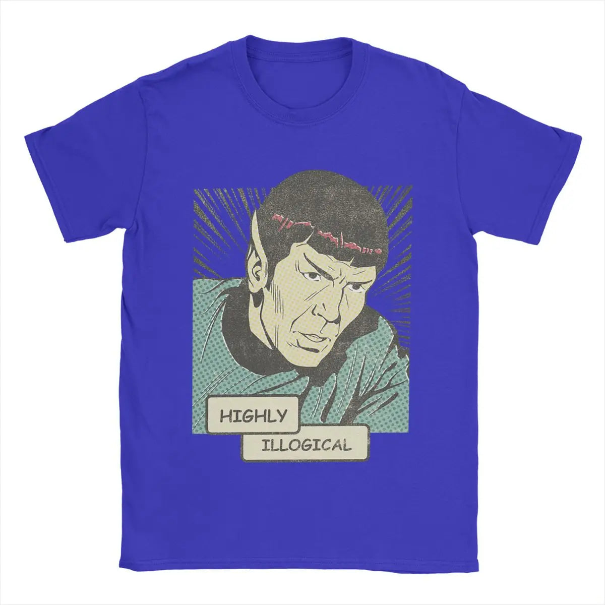 Men's T-Shirt Stars Treks Spock Highly Illogical Casual Pure Cotton Tee Shirt Short Sleeve T Shirt Crew Neck Tops Plus Size