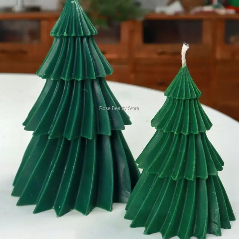 3D Christmas Tree Candle Silicone Mold DIY Christmas Candle Making Kit Handmade Soap Plaster Resin Baking Tools Holiday Gifts