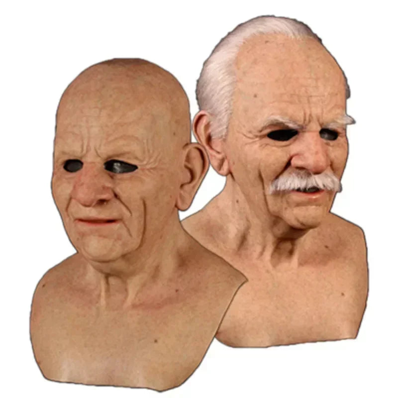 2024 New Halloween Wrinkled Head Full Face Mask Props.