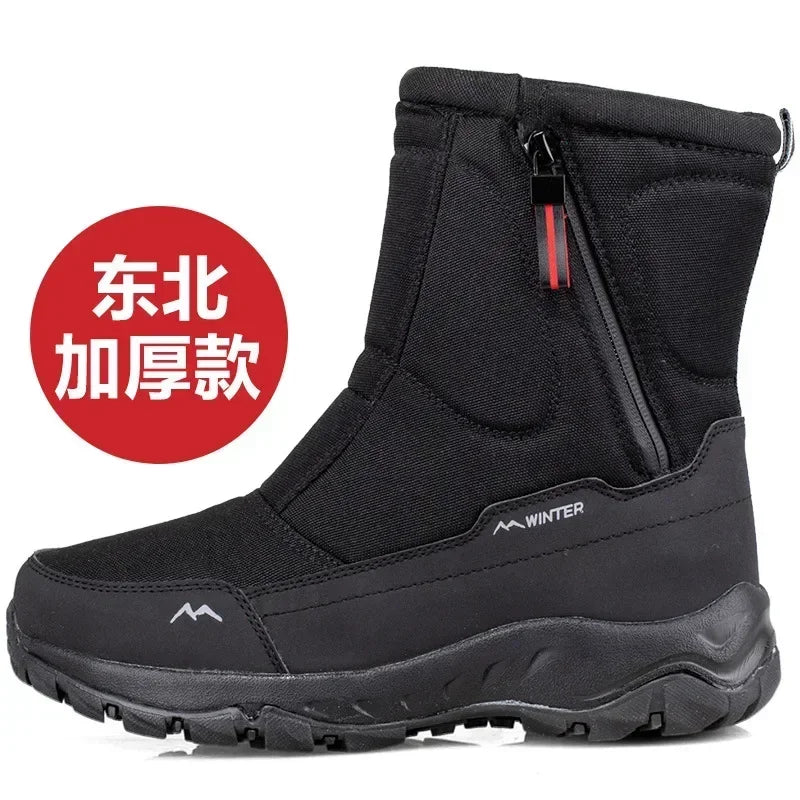 Men Boots  Winter Shoes For Men Warm Snow Boots Mid-calf Men Warm Shoes Thick Plush Winter Boots For Men Women Cotton Shoes