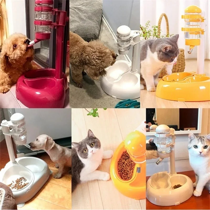 Dog/cat Automatic Drinking Fountain Pet Vertical Feeder Bowl