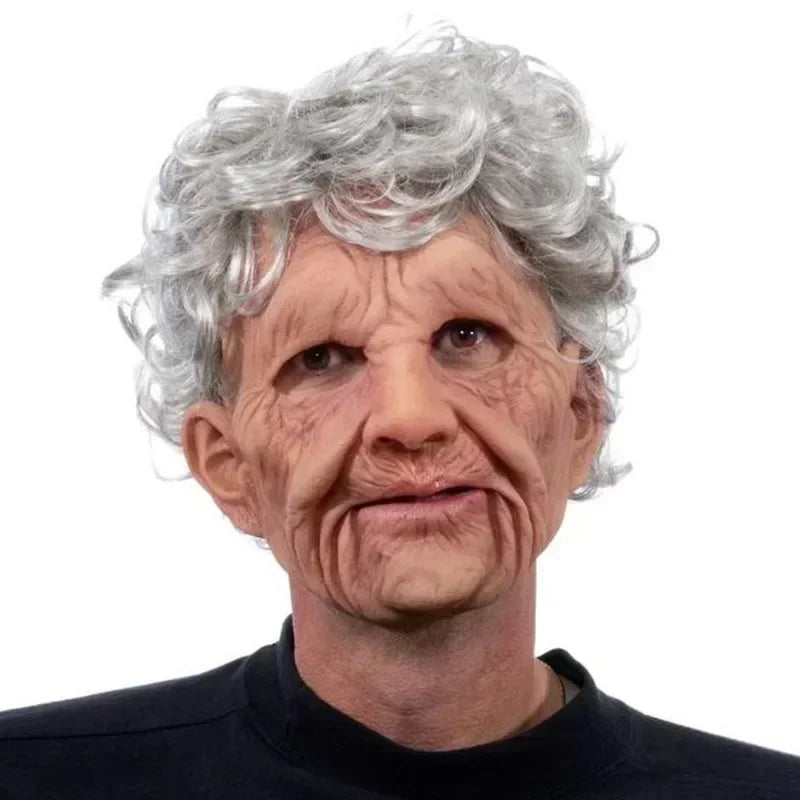 2024 New Halloween Wrinkled Head Full Face Mask Props.