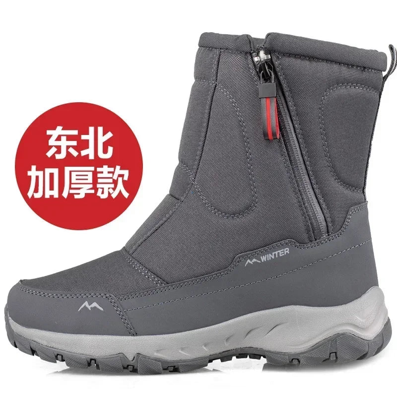 Men Boots  Winter Shoes For Men Warm Snow Boots Mid-calf Men Warm Shoes Thick Plush Winter Boots For Men Women Cotton Shoes