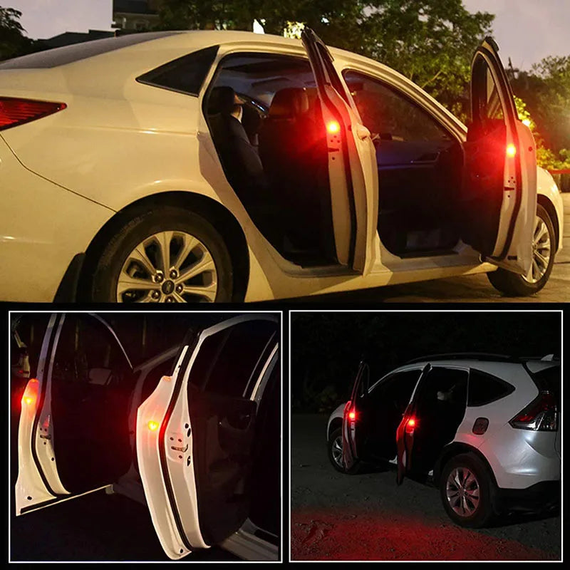 1/2/4Pcs Car Opening Door Safety Warning Light Universal LED Anti-collision Lamp Flashing Alarm Parking Warning Anti-collision