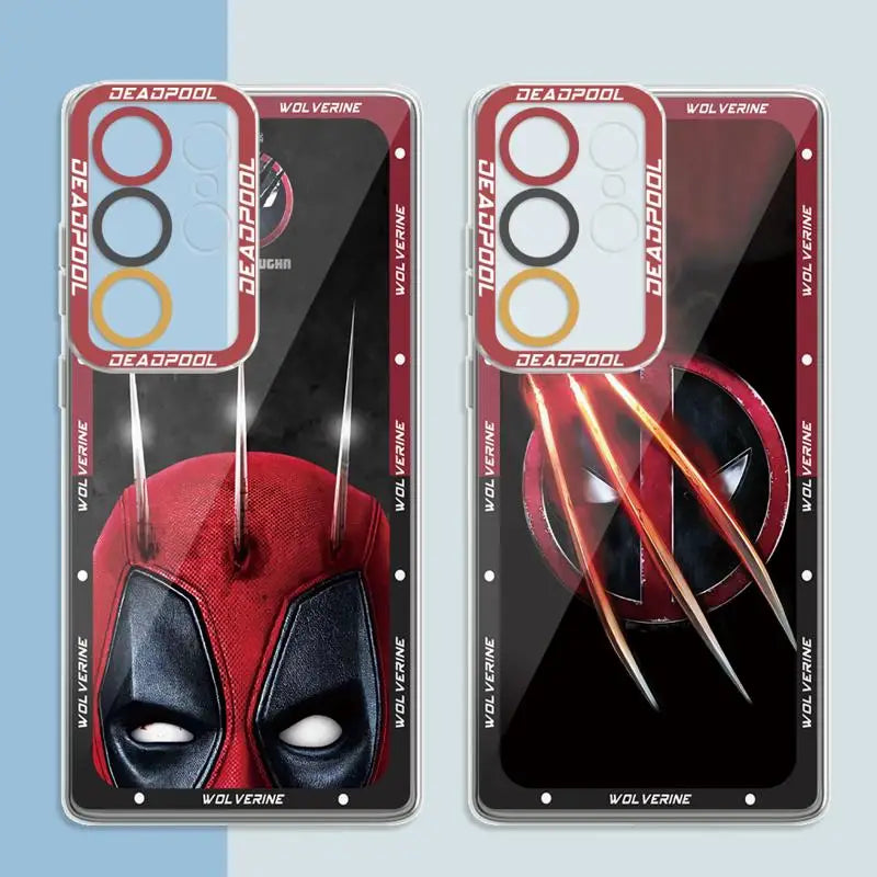 Marvel Deadpool Vs Wolverine phone case for Samsung Galaxy S24 S23 Plus FE S22 S20 S21 Ultra X3 X8a X7b X8 5G Clear fundas cover