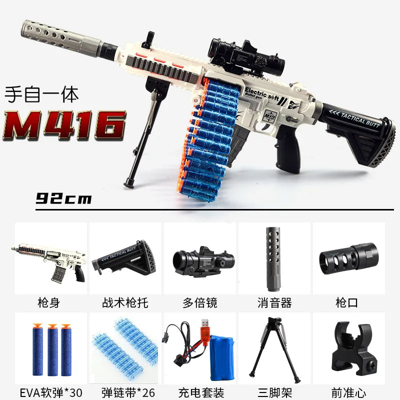 M416 Soft Bullet Toy Gun Rifle Electric Manual 2 Modes Blaster Gun Shooting Model CS GO Weapons For Adults shooting fake gun toy