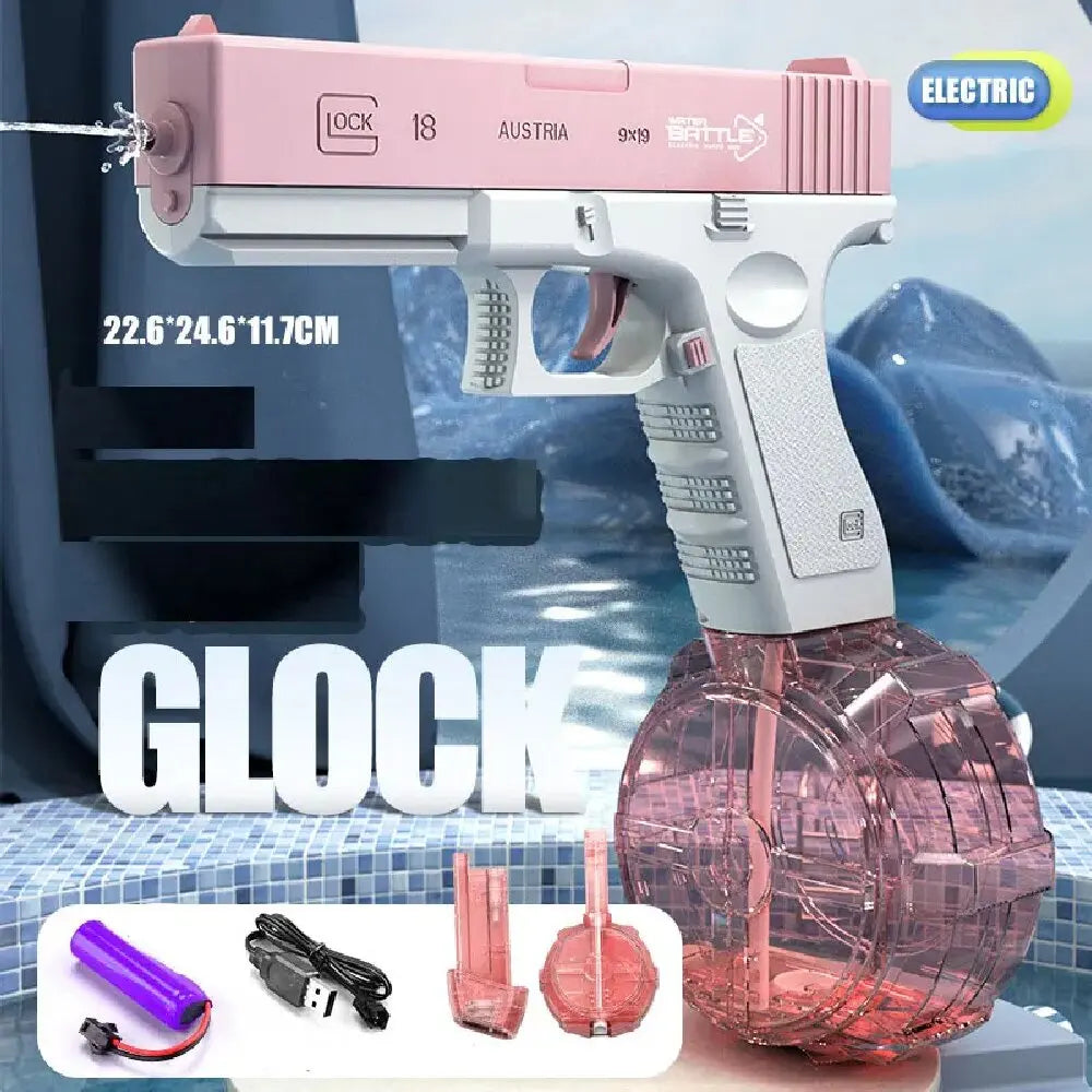 Water Gun Electronic Toy High Pressure Automatic Powerful Glock for Children Summer Toys