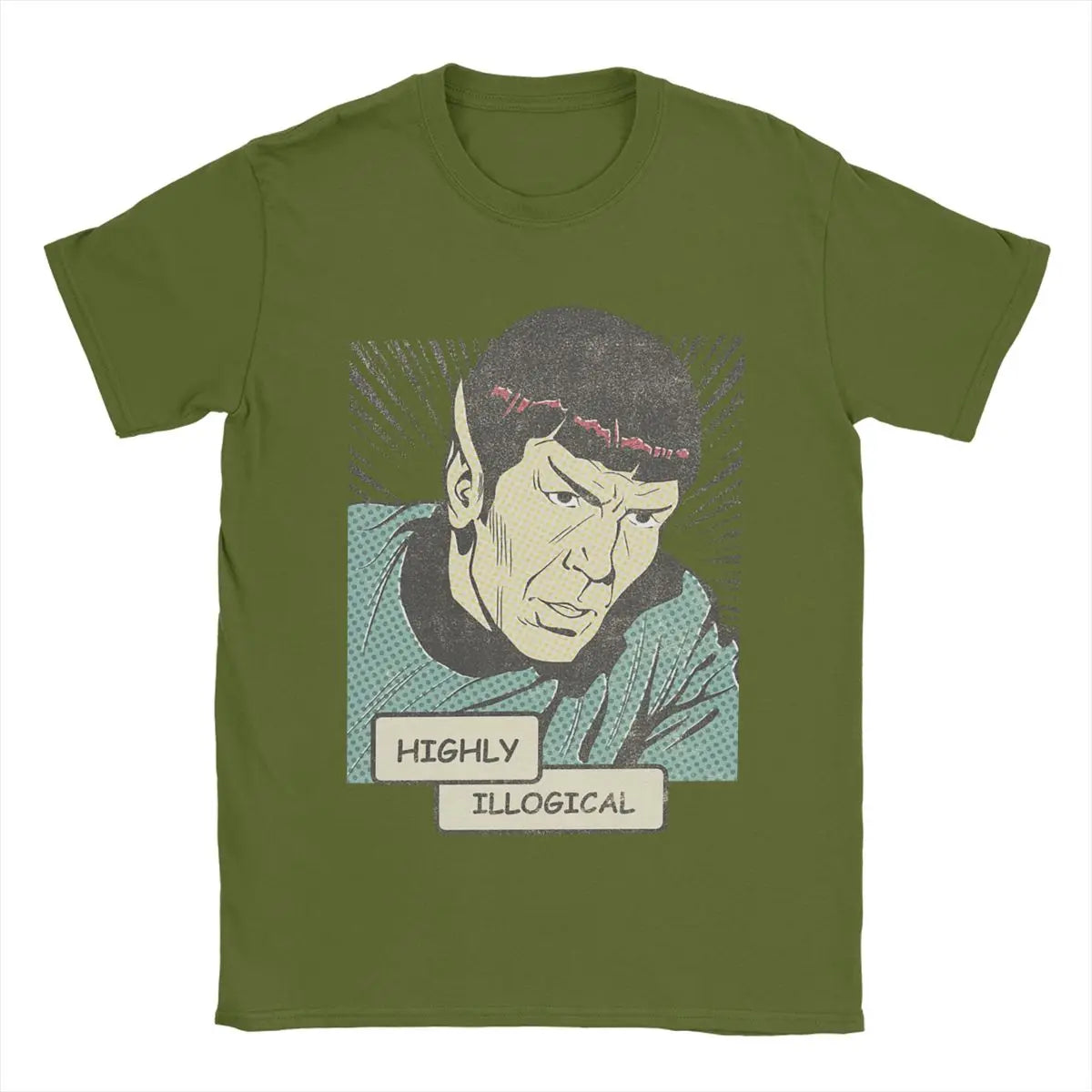 Men's T-Shirt Stars Treks Spock Highly Illogical Casual Pure Cotton Tee Shirt Short Sleeve T Shirt Crew Neck Tops Plus Size