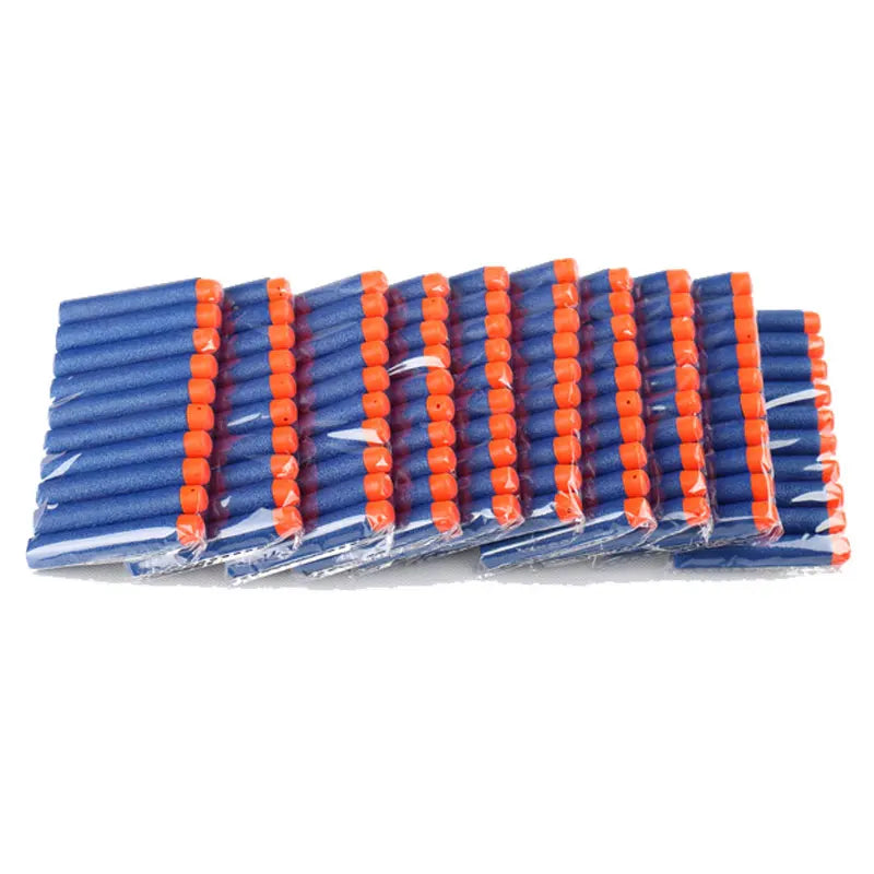 100 Soft Hollow Round Head And Sucker Toy Gun Bullets for Nerf Series Toy guns For Kids.