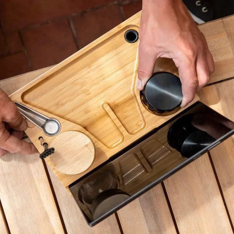 Large Bamboo Wooden Stash Box with Rolling Tray Weed Kit with Removable Divider Wood Storage Set