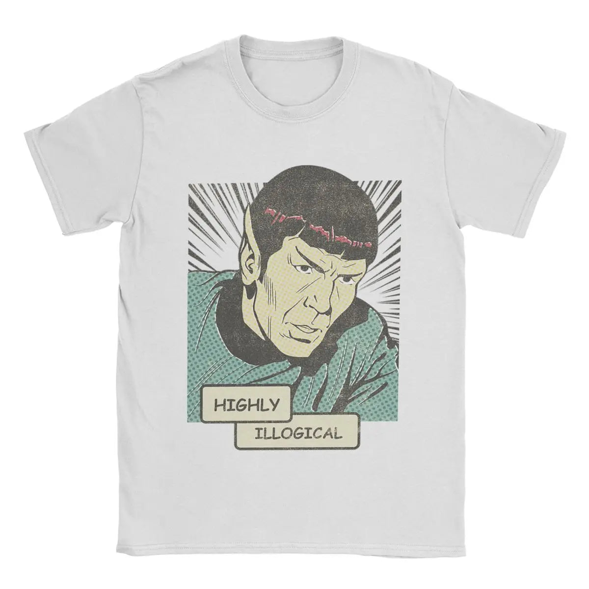 Men's T-Shirt Stars Treks Spock Highly Illogical Casual Pure Cotton Tee Shirt Short Sleeve T Shirt Crew Neck Tops Plus Size