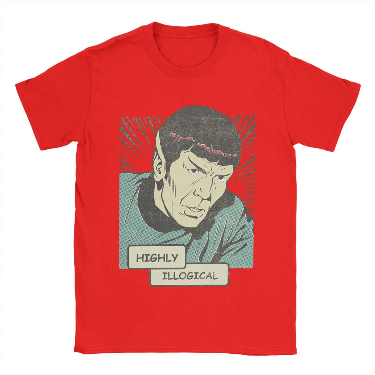 Men's T-Shirt Stars Treks Spock Highly Illogical Casual Pure Cotton Tee Shirt Short Sleeve T Shirt Crew Neck Tops Plus Size