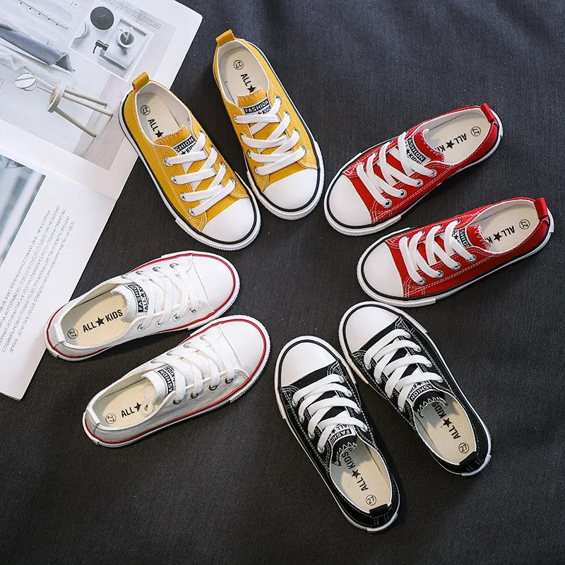 Children's Canvas Shoes, Spring and Autumn Korean Low-Top Shoes, Boys' and Girls' Shoes, Small White Shoes, Casual Cloth Shoes