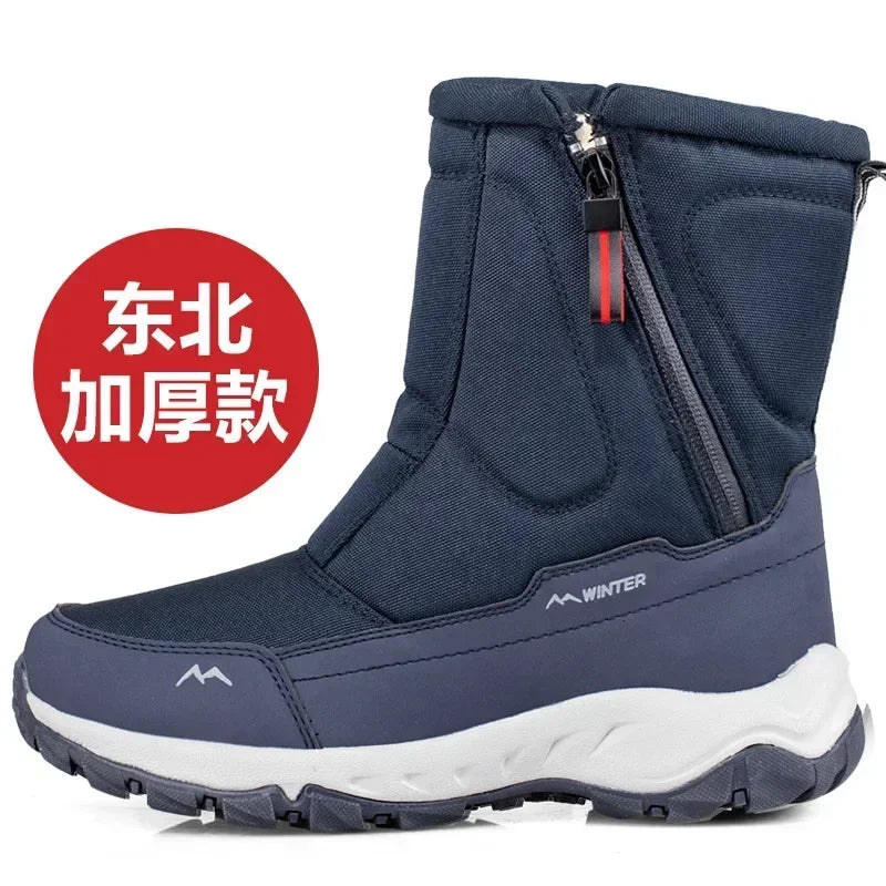 Men Boots  Winter Shoes For Men Warm Snow Boots Mid-calf Men Warm Shoes Thick Plush Winter Boots For Men Women Cotton Shoes