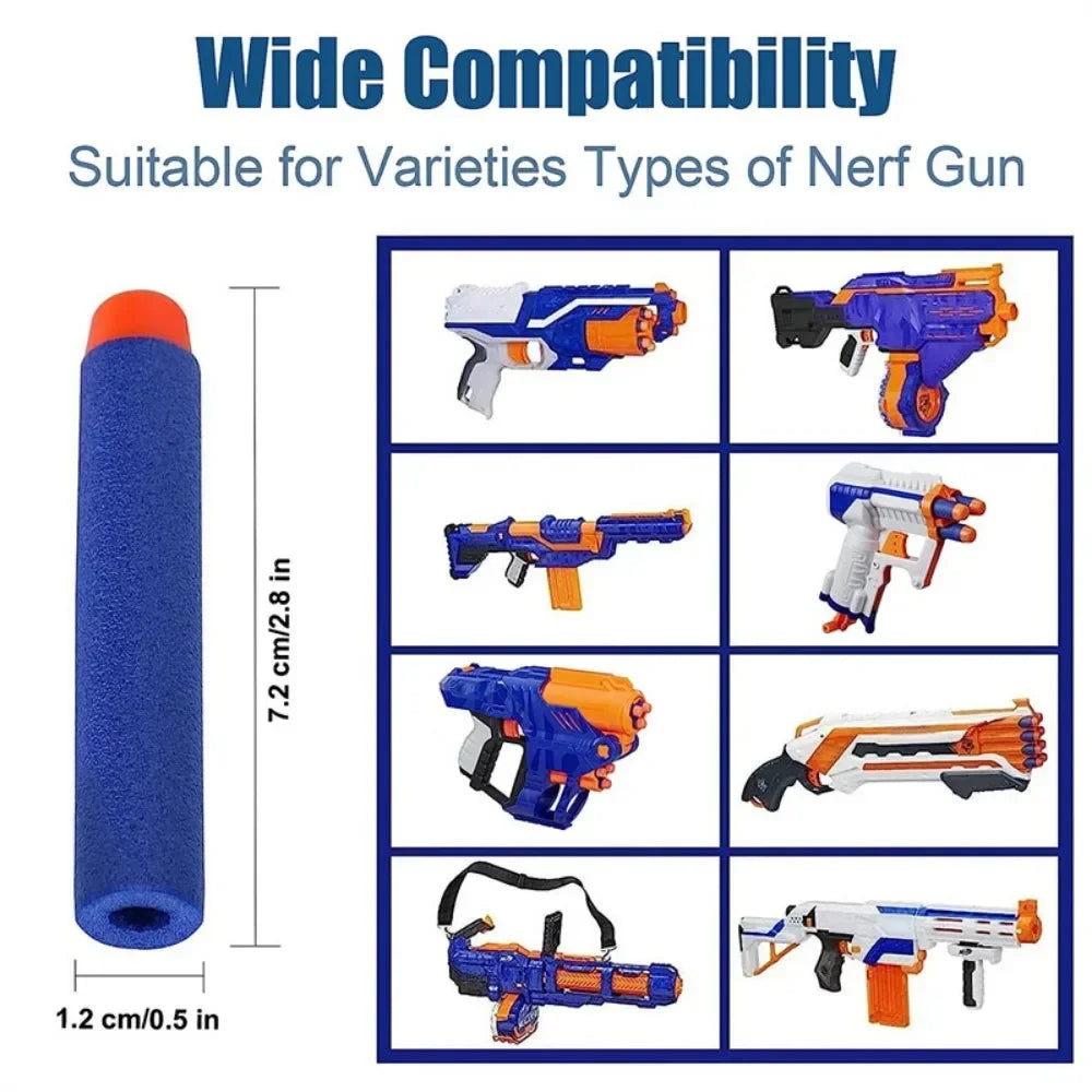 1000-50pcs Blue One Hole Darts Refill Foam Bullets Ammo for Nerf N-Strike Elite Blaster Guns,7.2cm Gun Accessories