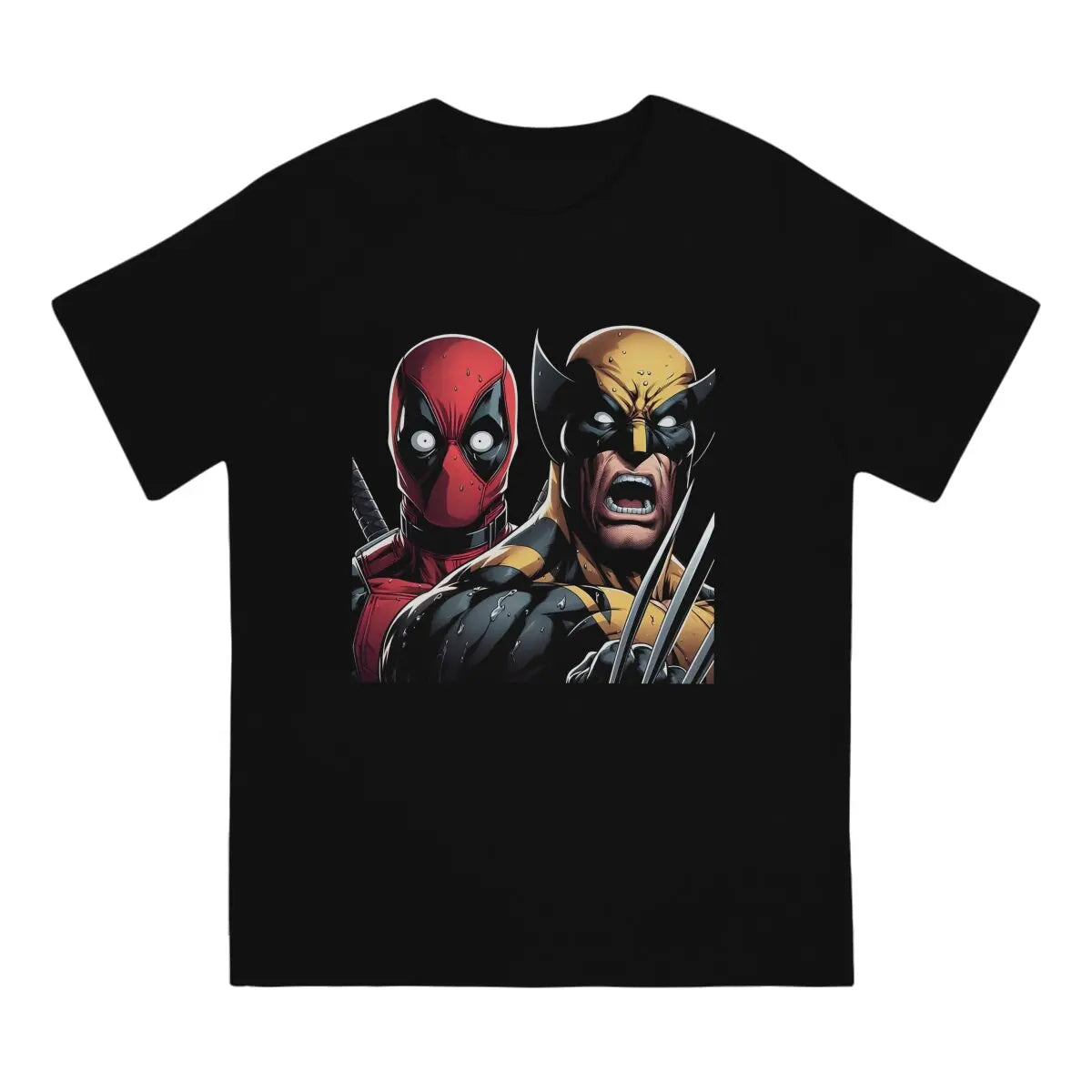 VS T Shirts Marvel X-man Deadpool & Wolverine Pure Cotton Tops Novelty Short Sleeve Round Collar T-Shirts