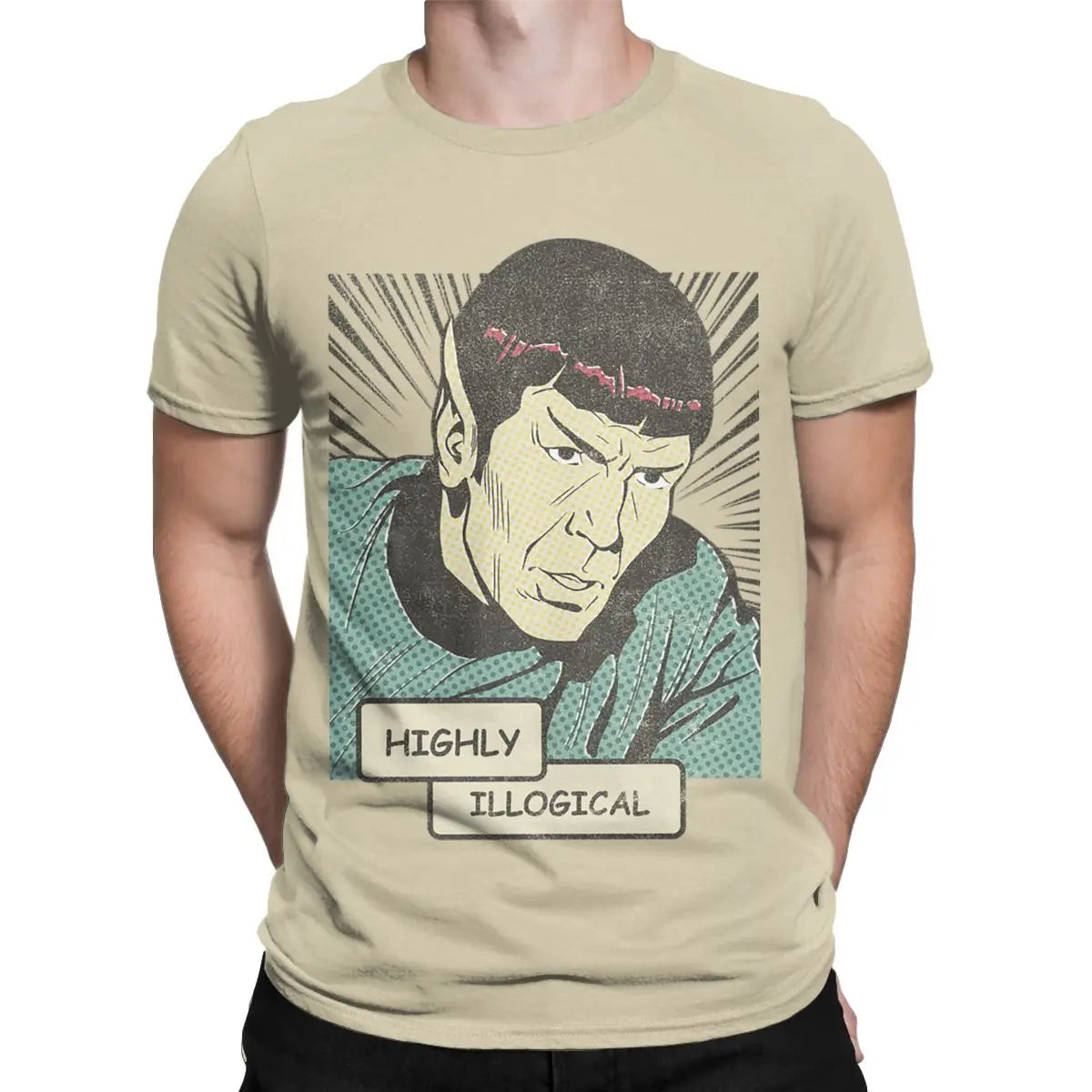 Men's T-Shirt Stars Treks Spock Highly Illogical Casual Pure Cotton Tee Shirt Short Sleeve T Shirt Crew Neck Tops Plus Size