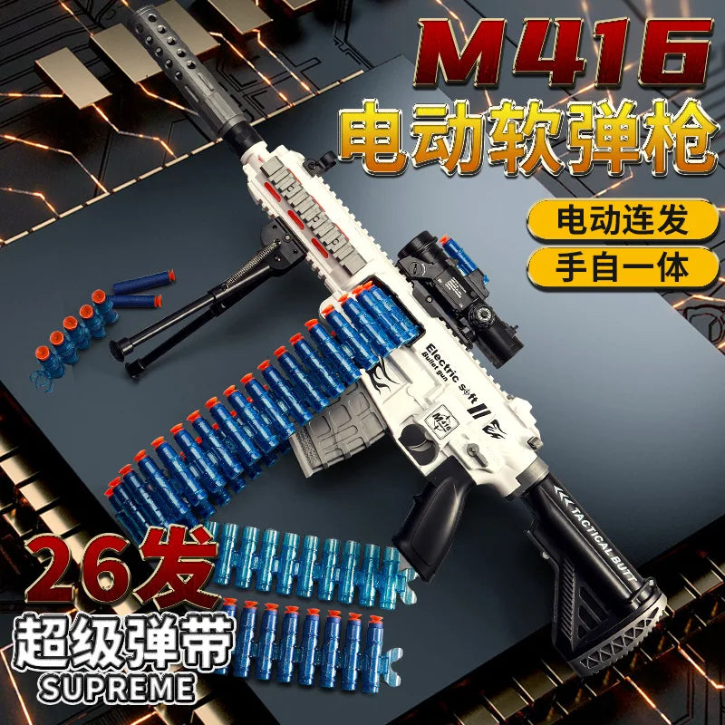 M416 Soft Bullet Toy Gun Rifle Electric Manual 2 Modes Blaster Gun Shooting Model CS GO Weapons For Adults shooting fake gun toy