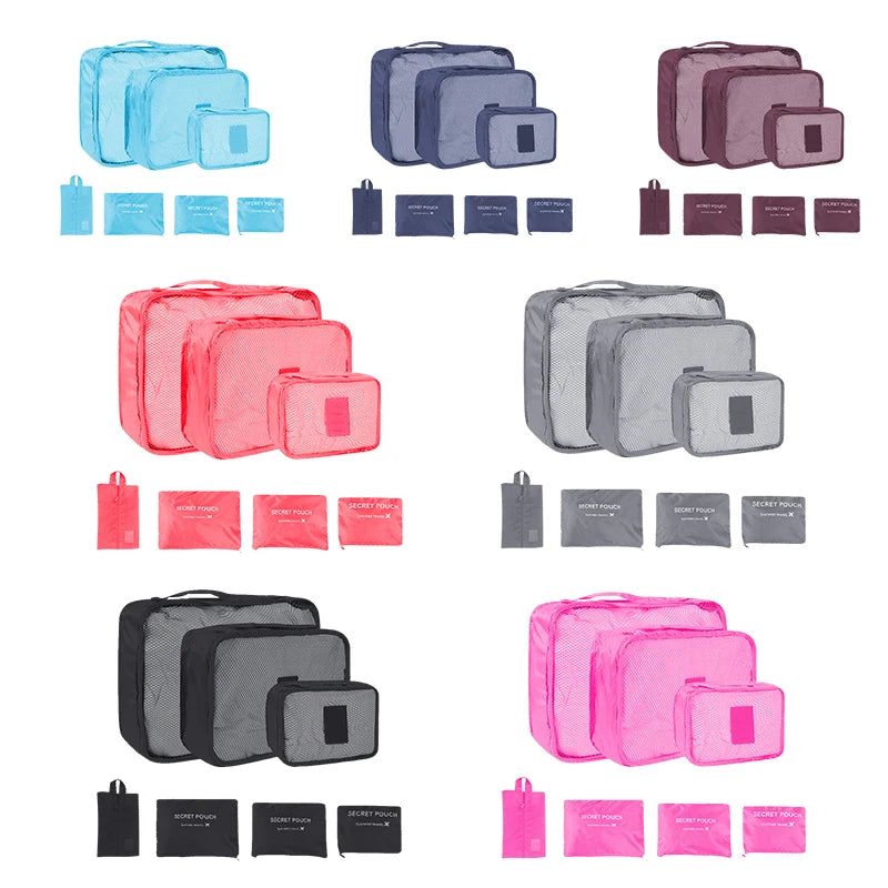 7/6pcs Travel Storage Bag Large Capacity Suitcase Storage Luggage Clothes Sorting Organizer Set Pouch Case Shoes Packing Cube